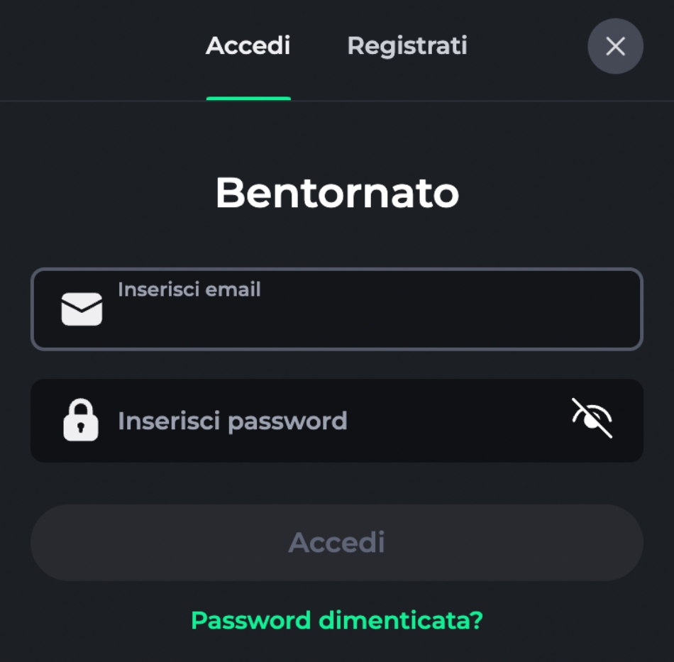 Accesso su BetOnRed
